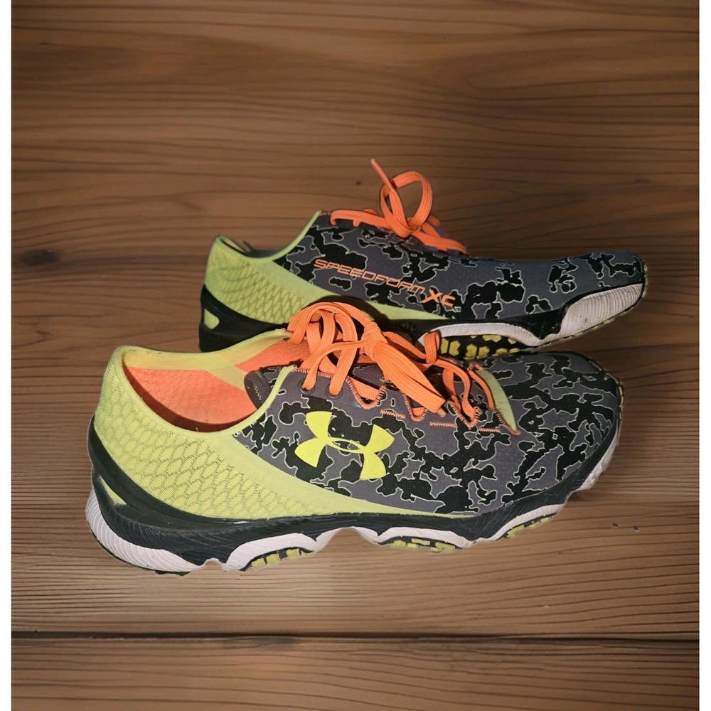 UNDER ARMOUR SPEEDFORM XC Trail 'Camo' Charcoal Neon Sz 9  Sneakers 1246699-019